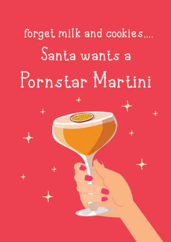 Santa Wants a Pornstar Martini Christmas Card