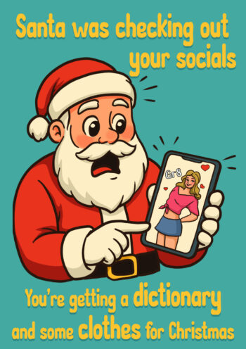A Dictionary And Some Clothes - Funny Christmas Card