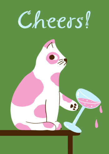 Cheeky Cat - Cheers! Greeting Card