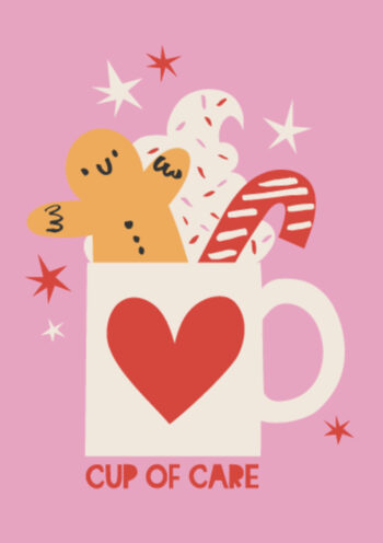 Cup of Care - Cute Hot Chocolate Card