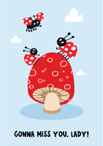 Cute Ladybug Goodbye Card
