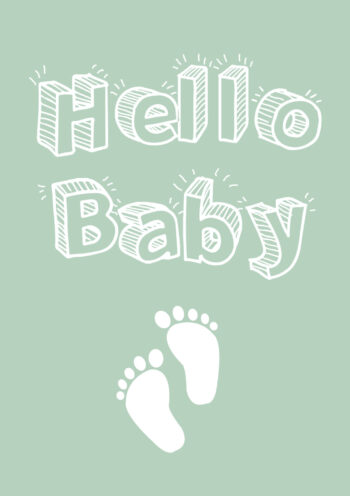 Cute Sage Green Baby Card