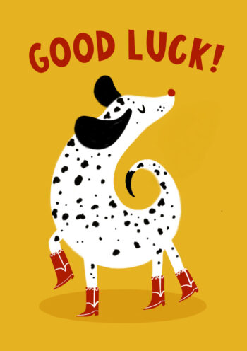Doggy Boots - Cute Good Luck Card