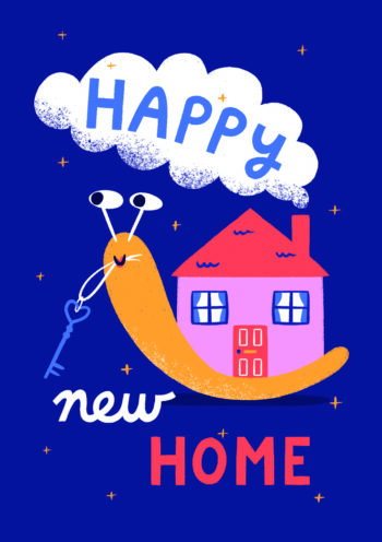 Funky Snail - Happy New Home Card