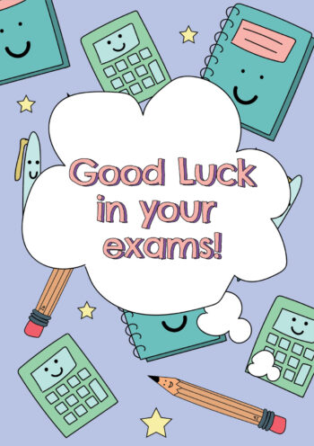 Good Luck In Your Exams! Cute Stationary Card