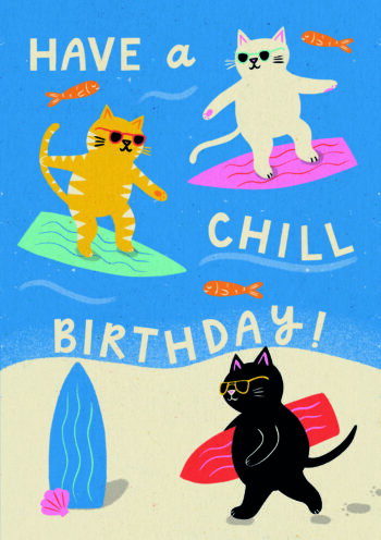 Have a Chill Birthday! Cute Beach Cats