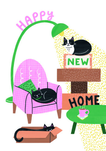 House Cats New Home Card