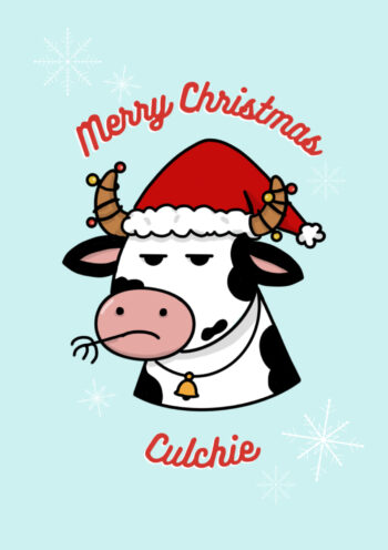 Merry Christmas, Culchie - Grumpy Festive Cow