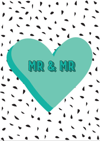 Mr and Mr Heart Pattern Card