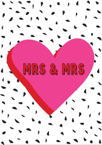 Mrs and Mrs Heart Pattern Card