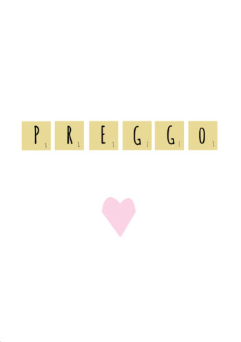 'Preggo' Scrabble Inspired Card