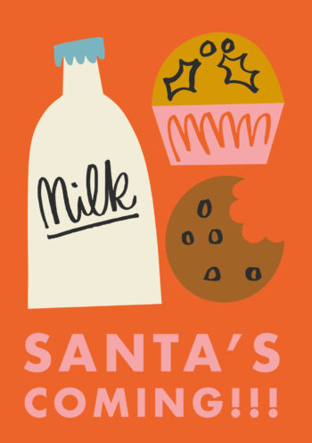 Santa's Coming! Milk and Cookies Card