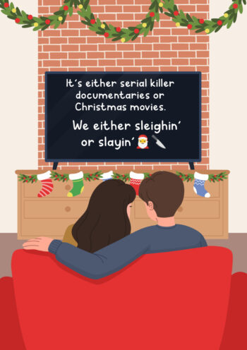 Sleighin' Or Slayin' Funny Christmas Card