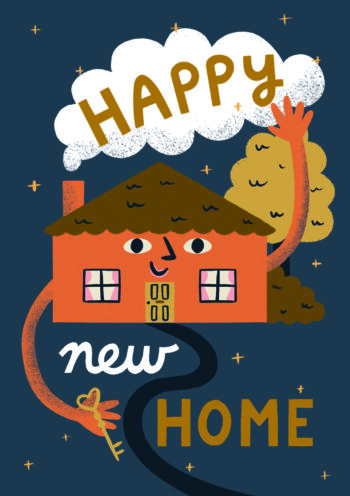 Smiley House - Happy New Home Card