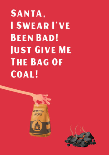 Just Give Me The Bag Of Coal - Funny Bord na Móna Card