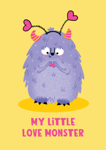 My Little Love Monster - Cute Valentine's Card
