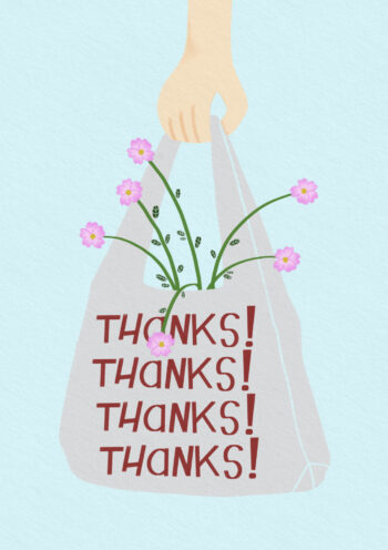 Thanks Flower Bag Card