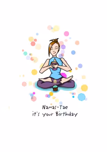 Namas-Tae Yoga Birthday Card