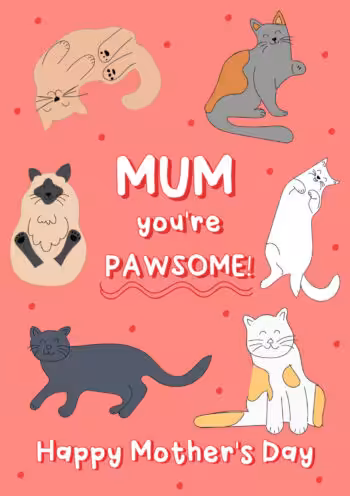 Pawsome Mother's Day Card