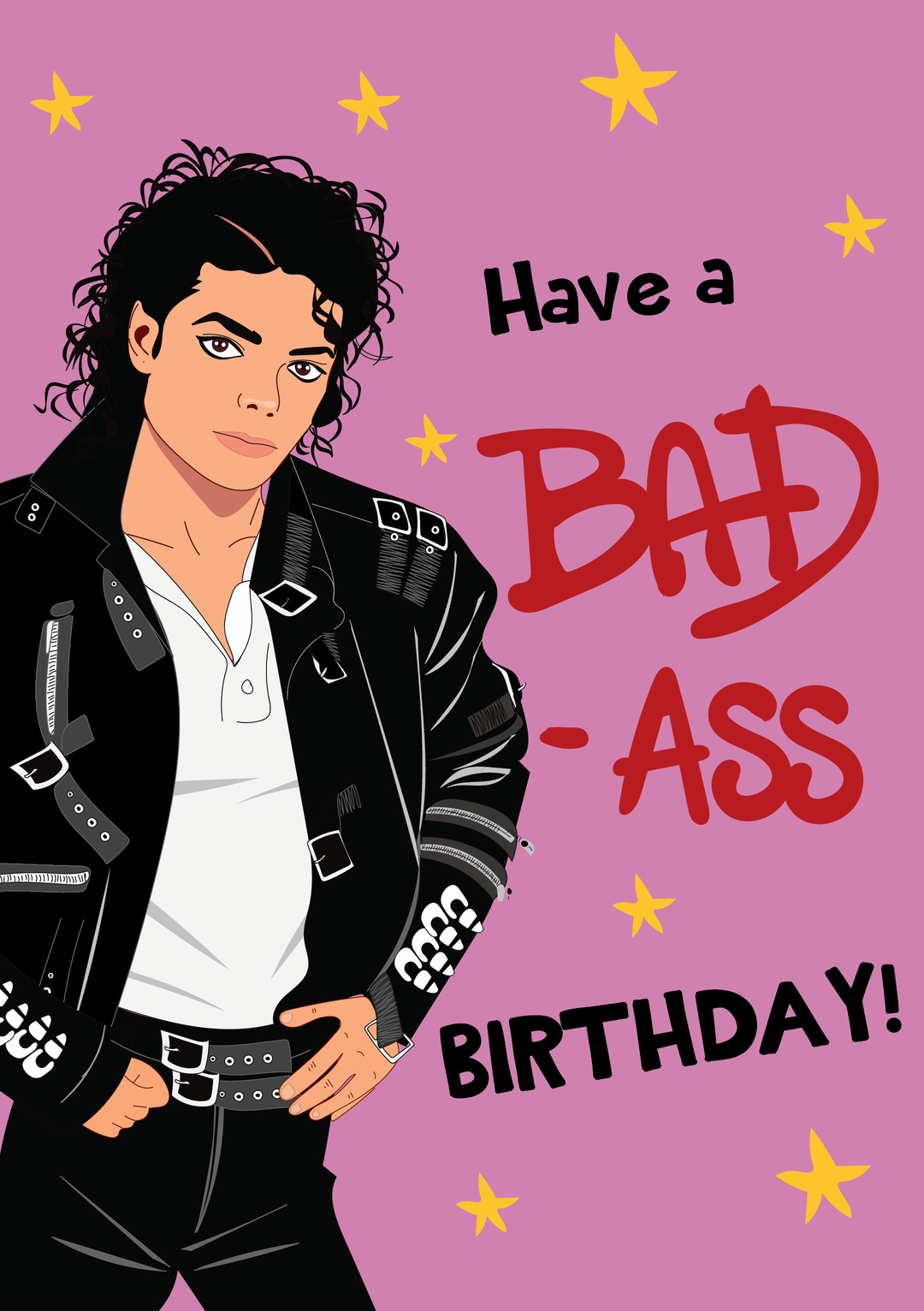 Michael Jackson Bad-Ass Birthday Card